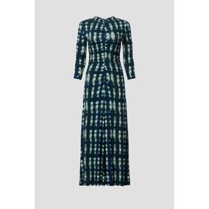 Proenza Schouler White Label Dress Womens Small Blue Tie Dye Ruched Maxi Bodycon